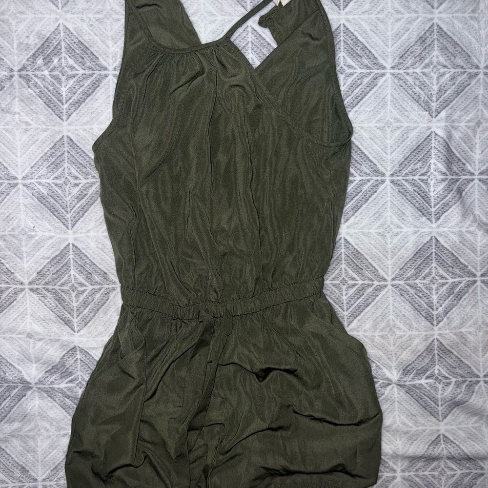Olive Green Sleeveless Jumpsuit